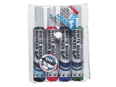 Viltstift Pentel MWL5M Maxiflo whiteboard assorti 3mm 4stuks