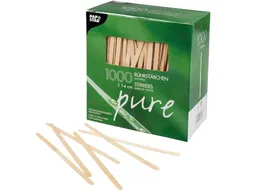 Roerstaafje Hout Pure Dispenser 14 cm Pak 1000 Stuks