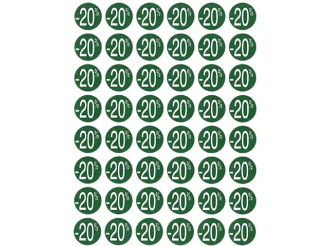 Agipa Kortinglabel -20% groen 192 stuks verwijderbaar