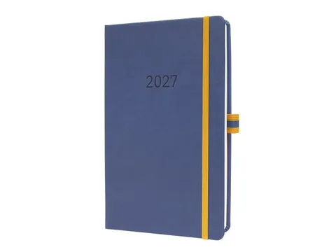 Weekagenda Linecape A5 2027 blauw HC (DE) 2 pagina's = 1 week