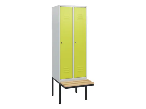 locker met bank,HxBxD 1950x600x815mm,2vak,vak B 300mm,cil.-slot