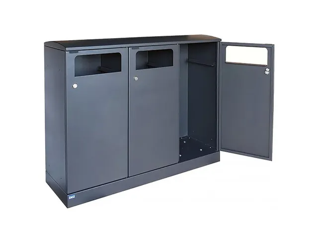 Bica 713 Buitenafvalbak 3x100 Liter Antraciet