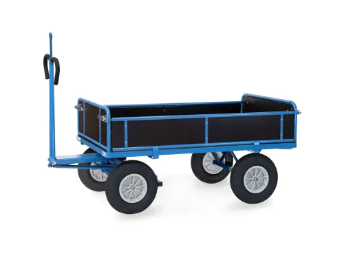 Handtrekwagen 6455PZ 750kg 1540x840mm hout polyurethaan trekoog