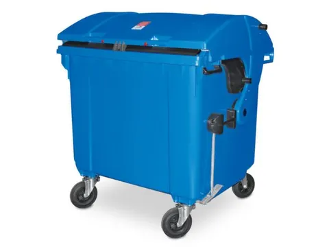 Vuilcontainers,1100l,romp HDPE blauw,HxBxD 1460x1370x1210mm