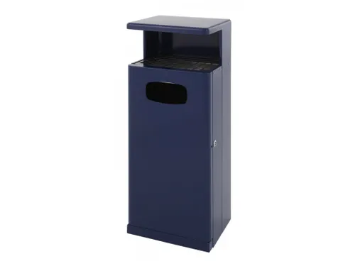 Buitenafvalbak met afdak 55 liter blauw