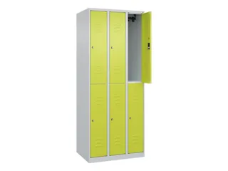 dubbeldekse locker,HxBxD 1850x750x500mm,3x2vak.,vak B 250mm,cil.-slot - 2