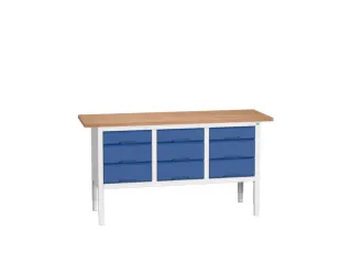 werkbank,HxBxD 830-930x1750x600mm,multiplexblad,uitrusting: 6lades - 1