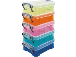 Really Useful Boxes Opbergdoos set van 5 x 0.2 liter assorti