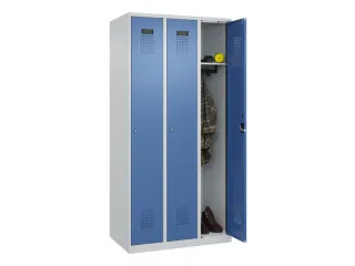locker,HxBxD 1850x900x500mm,3vak,vak B 300mm,cil.-slot,staand op vloer - 1