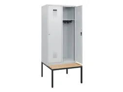 locker met bank,HxBxD 1950x800x815mm,2vak,vak B 400mm,cilinderslot