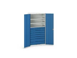 universele kast,HxBxD 2000x1050x550mm,3xStalen bodem,8lade(n)
