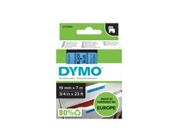 Labeltape Dymo 45806 D1 S720860 19mmx7m zwart op blauw