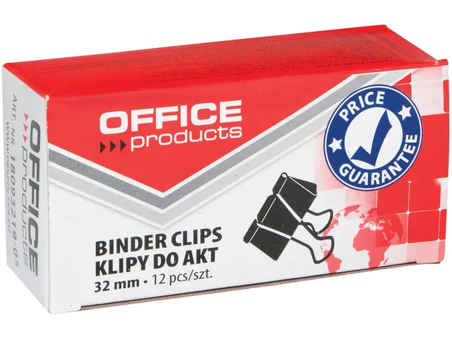 Office Products Foldbackclip 32mm Zwart 12 stuks