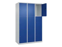 lockerkast,HxBxD 1850x1200x500mm,3x3vakken,vak B 400mm,cil.-slot