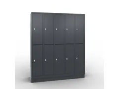 lockerkast draaigrendel 1800x1480x500 5x2vakken RAL7021 front RAL7021