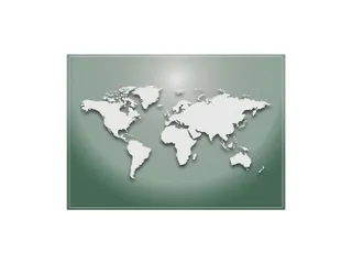 Placemat 45x32cm PVC Wereldkaart Groen 6 Stuks - 1