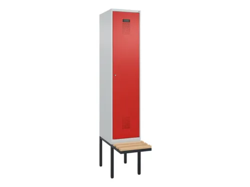 locker met bank,voor scheiding van kleding,HxBxD 2120x400x815mm,1vak