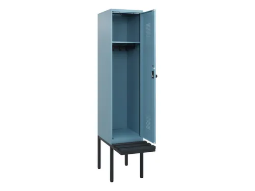 locker met bank,HxBxD 1950x400x815mm,1vak,vak B 400mm,draaigrendel