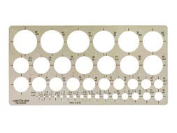 Cirkelsjabloon Linex 39 cirkels met inktvoetjes 1-35mm grijs