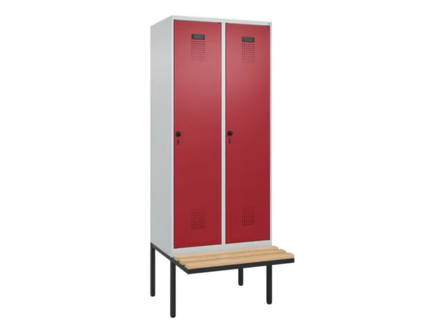 locker met bank,voor scheiding van kleding,HxBxD 2120x800x815mm,2vak