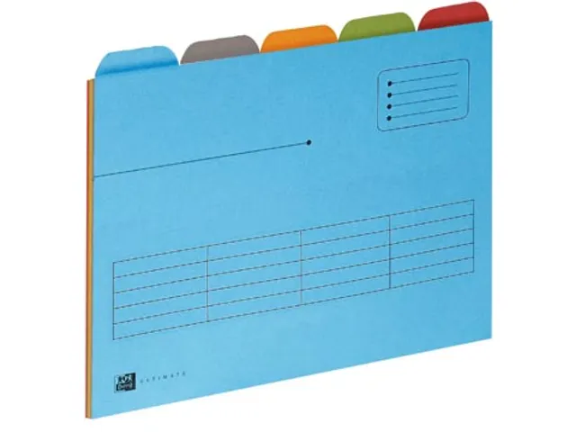 Ultimate dossiermap A4 uit karton 5 tabs assorti