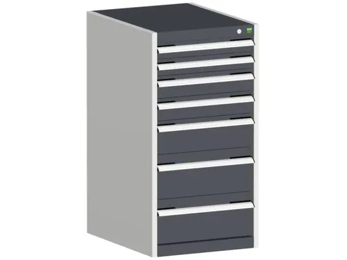 ladekast HxBxD 1000x525x650mm 7laden romp RAL7035 front RAL7016