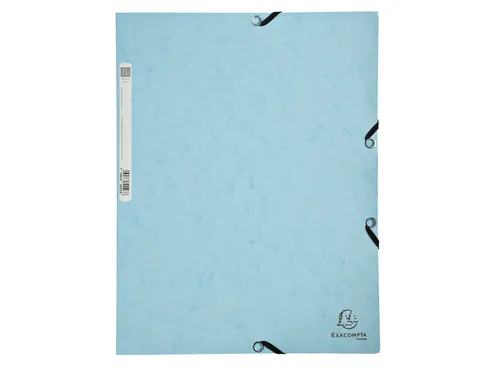 Elastomap Exacompta Aquarel A4 3 kleppen 400gr glanskarton blauw