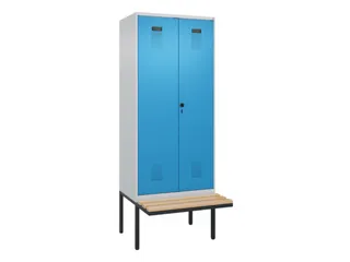 PBM-locker met bank,HxBxD 2120x800x815mm,2vak,vak B 400mm,draaigrendel - 2