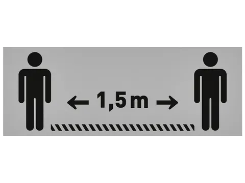 Vloersticker OPUS 2 40x15cm lichtgrijs/zwart