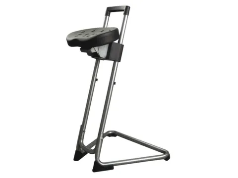 Stahulp H 600-850Mm Zitverstelling Zitting Zwart Pu onderstel RVS