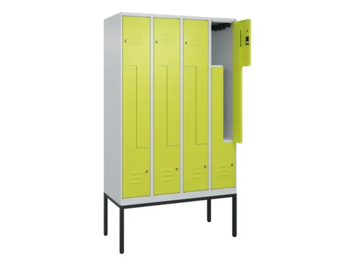 Z-garderobekast,HxBxD 2120x1200x500mm,vak B 150/300mm,cil.-slot