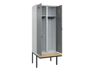 locker met bank,voor scheiding van kleding,HxBxD 2120x800x815mm,2vak - 1