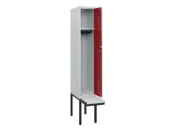 locker met bank,HxBxD 1950x300x815mm,1vak,vak B 300mm,cilinderslot