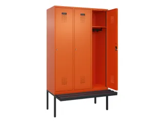 locker met bank,HxBxD 2120x1200x815mm,3vak,vak B 400mm,cilinderslot - 1