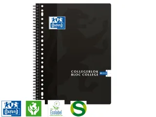 Collegeblok Oxford A4 23-Gaats Lijn 80vel Zwart - 2