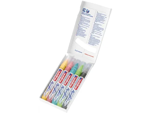 Acrylmarker edding e-5100 medium set van 5 kleuren pastel