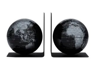 Boekensteun TROIKA met magnetische Wereldbol 13cm 2 stuks Zwart - 3