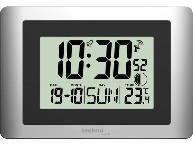 Digitale wandklok Technoline WS 8028 220x150x56mm zilver