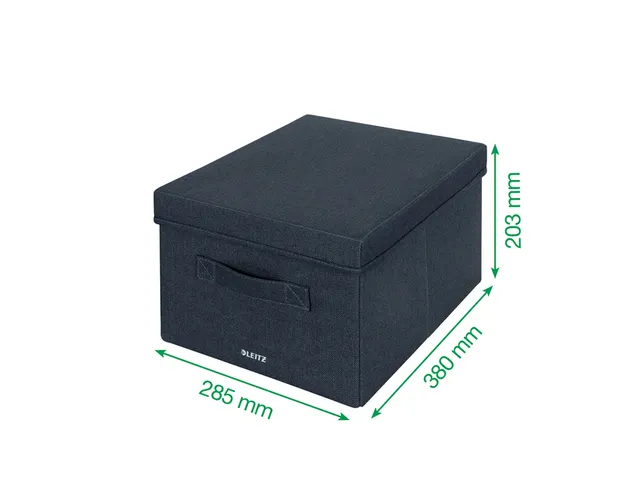 Boîte de rangement Leitz tissu avec couvercle 285x203x380mm gris 2pcs