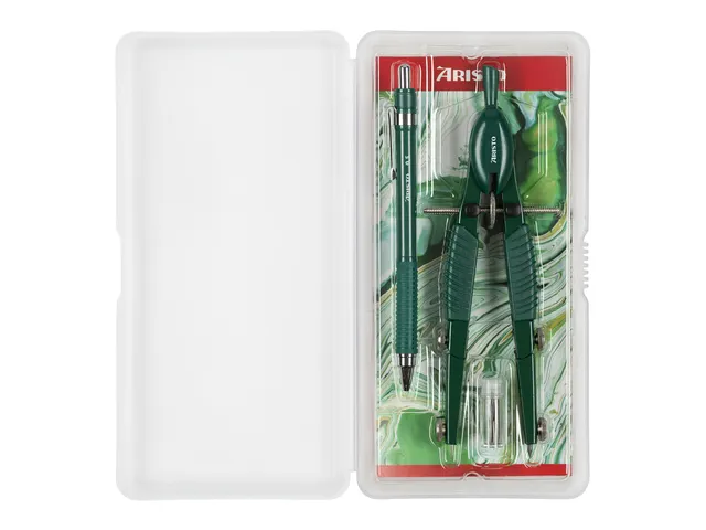 Set de compas Aristo avec porte-mine Topline Mystic green