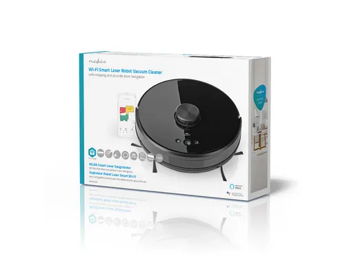 Robotstofzuiger Nedis wifi laser 3-in-1 zwart