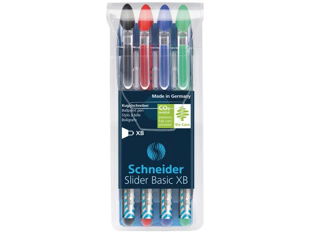 Slider Basic Xb Balpen Etui Assorti kleuren 4 stuks