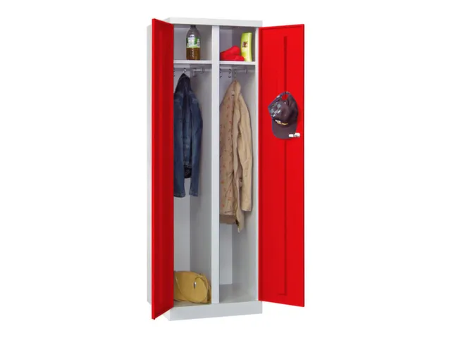 armoire à linge,HxlxP 1800x600x500mm,RAL7035,face avant RAL3000
