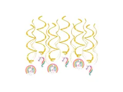 Hangdecoratie 70cm Party Swirl Unicorn 12 stuks