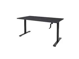 Dextro Slinger Bureau Zit-sta T-poot 180x80 houtprint schaduw 25mm zw - 1