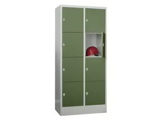 lockerkast,HxBxD 1850x800x500mm,2x4vakken,RAL7035,front RAL6011 - 2
