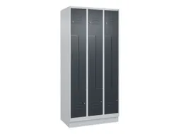 Z-garderobekast,HxBxD 1950x900x500mm,vak B 150/300mm,cil.-slot,sokkel