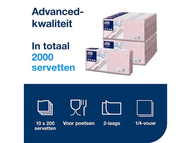 Tork 477847 Lunchservet Advanced Roze 33x33cm