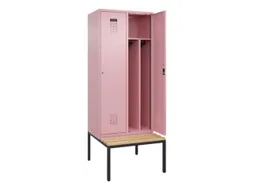locker met bank,voor scheiding van kleding,HxBxD 2120x800x815mm,2vak