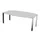 vergadertafel,HxBxD 740x2000x1200mm,vatvormig,MP-lichtgrijs